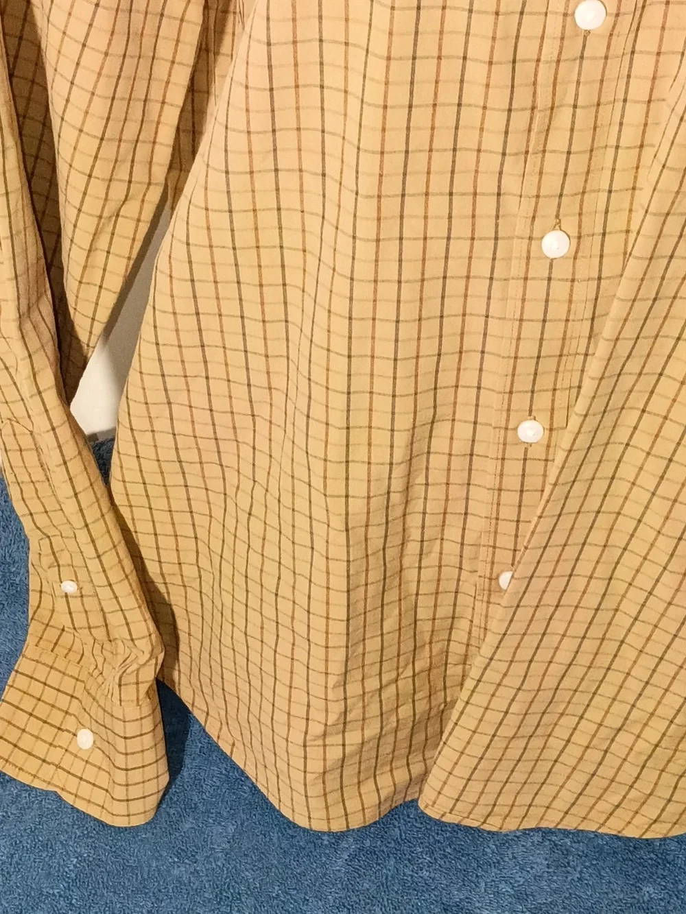 J. Crew Men's Slim Tan Plaid Button-Down Shirt Size Large